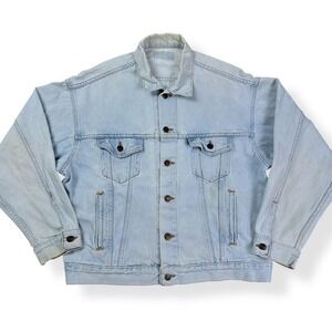 VTG Levi's 70507-4804 Light Denim Trucker Jacket Mens‎ XL Blue USA Black Tab